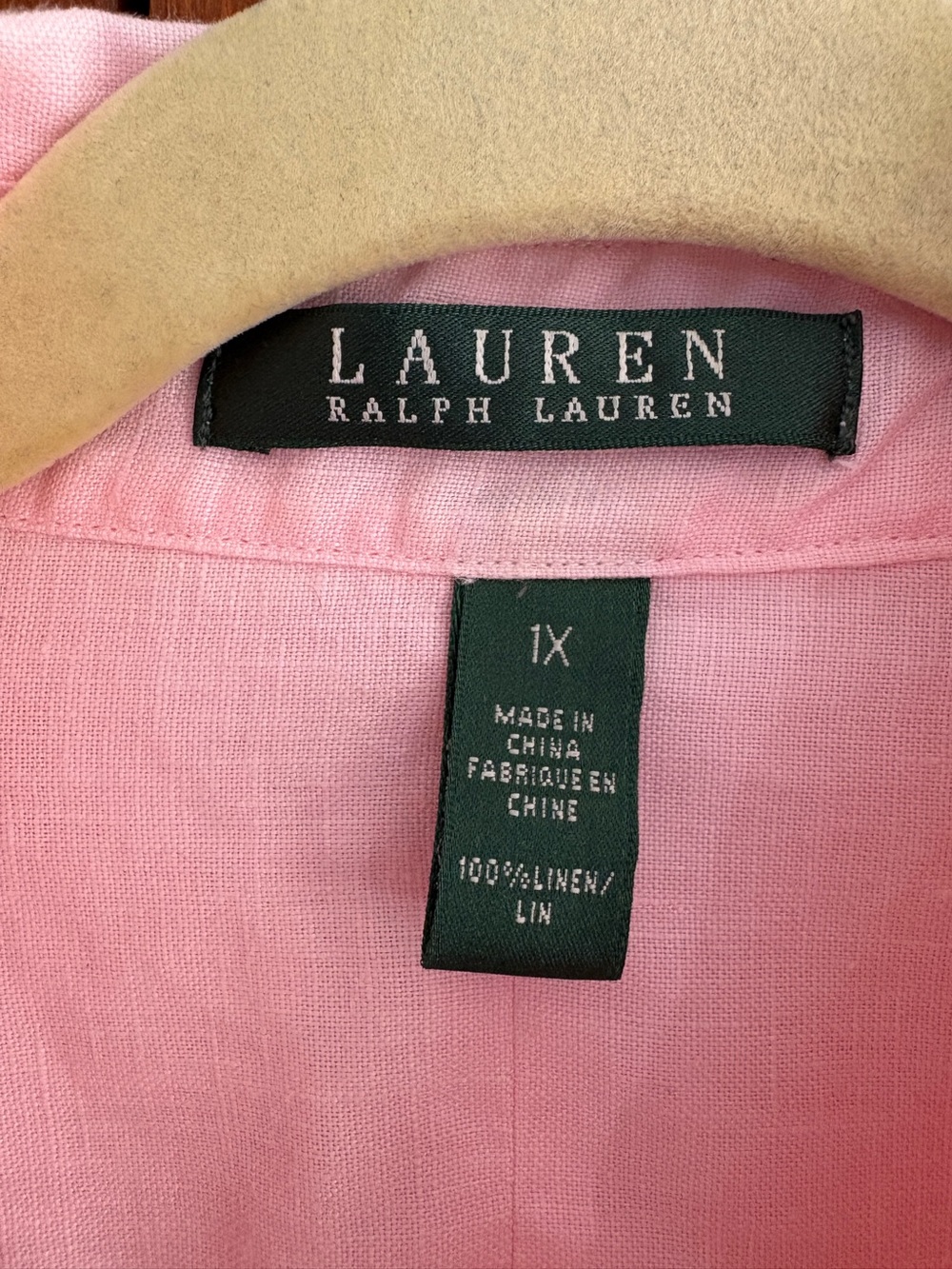 Lauren Ralph Lauren pink linen button down Women’s 1X - Picture 3 of 7